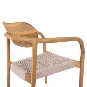 Oslo chair solid teak wood - beige rope 55x54x80hcm Hm9636,07