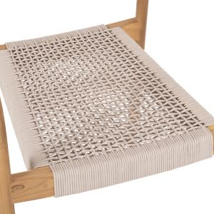 Oslo chair solid teak wood - beige rope 55x54x80hcm Hm9636,07