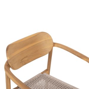 Oslo chair solid teak wood - beige rope 55x54x80hcm Hm9636,07