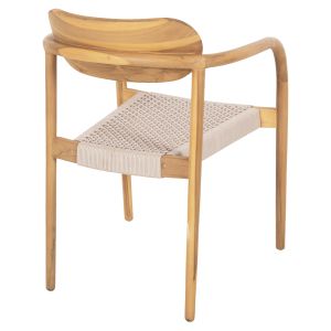 Oslo chair solid teak wood - beige rope 55x54x80hcm Hm9636,07