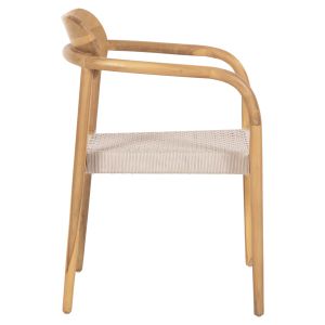 Oslo chair solid teak wood - beige rope 55x54x80hcm Hm9636,07