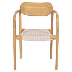 Oslo chair solid teak wood - beige rope 55x54x80hcm Hm9636,07