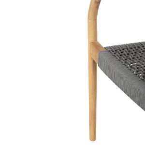 Oslo chair solid teak wood - gray rope 55x54x80hcm Hm9636,08