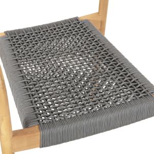 Oslo chair solid teak wood - gray rope 55x54x80hcm Hm9636,08