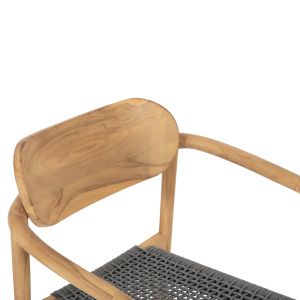 Oslo chair solid teak wood - gray rope 55x54x80hcm Hm9636,08
