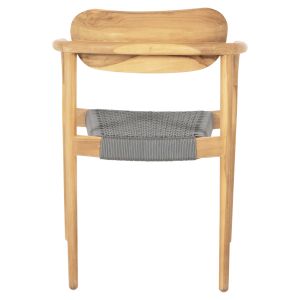 Oslo chair solid teak wood - gray rope 55x54x80hcm Hm9636,08