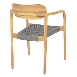 Oslo chair solid teak wood - gray rope 55x54x80hcm Hm9636,08