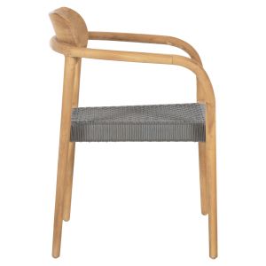 Oslo chair solid teak wood - gray rope 55x54x80hcm Hm9636,08