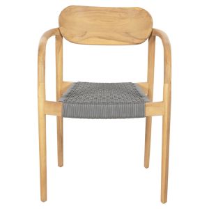 Oslo chair solid teak wood - gray rope 55x54x80hcm Hm9636,08