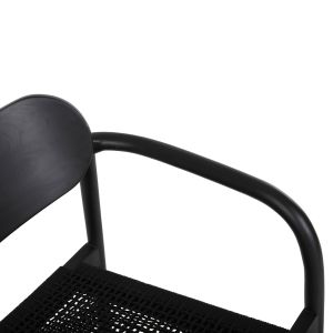 Oslo chair solid teak in black - black rope Hm9636,12 55x54x80hcm
