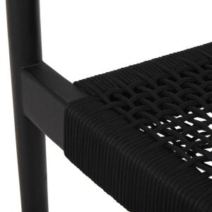 Oslo chair solid teak in black - black rope Hm9636,12 55x54x80hcm