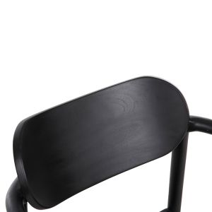 Oslo chair solid teak in black - black rope Hm9636,12 55x54x80hcm