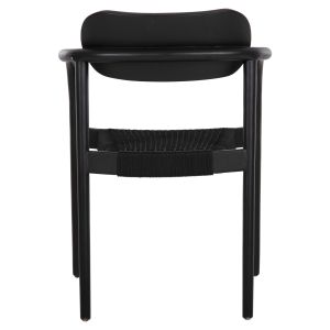 Oslo chair solid teak in black - black rope Hm9636,12 55x54x80hcm