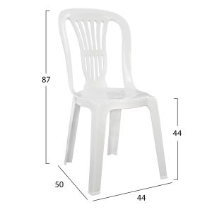 Chair Pastic Vienna white 303002010 44x50x87cm Hm0006