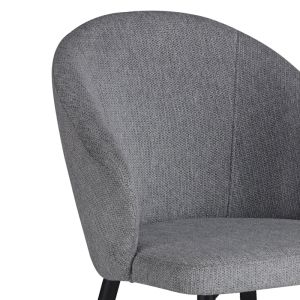 Patya chair light gray with black metal legs 56x61x82cm