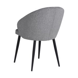 Patya chair light gray with black metal legs 56x61x82cm