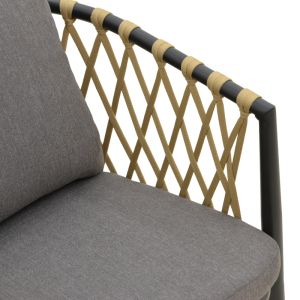 CHAIR PELUXE ALUMINUM ANTHRACITE-PE ROPE NATURAL-GRAY CUSHIONS 57X60X78CM