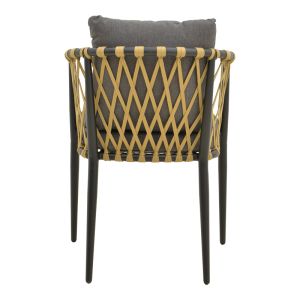 CHAIR PELUXE ALUMINUM ANTHRACITE-PE ROPE NATURAL-GRAY CUSHIONS 57X60X78CM