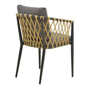 CHAIR PELUXE ALUMINUM ANTHRACITE-PE ROPE NATURAL-GRAY CUSHIONS 57X60X78CM