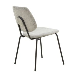 Chair Pietro gray fabric-black metal legs 50x53x83cm