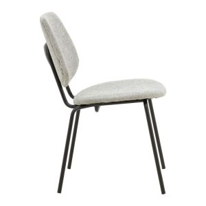 Chair Pietro gray fabric-black metal legs 50x53x83cm