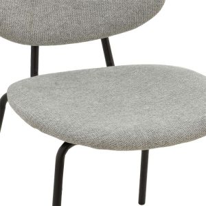 Chair Pietro gray fabric-black metal legs 50x53x83cm