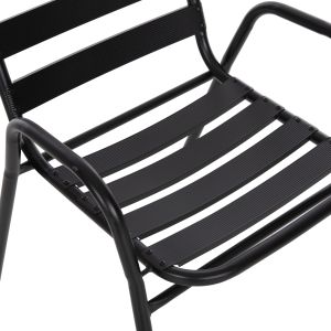Chair Prelude Hm5970,03 metal frame-aluminum seat backrest-black 54x56x79hcm