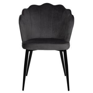 Princess Avie chair Hm8737.01 gray plush black metal frame 48x48x85hcm