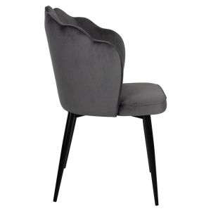 Princess Avie chair Hm8737.01 gray plush black metal frame 48x48x85hcm