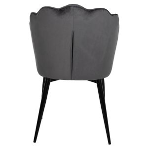 Princess Avie chair Hm8737.01 gray plush black metal frame 48x48x85hcm