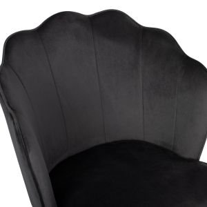 Princess Avie chair Hm8737.01 gray plush black metal frame 48x48x85hcm