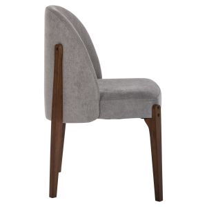Rammer chair Hm9744.01 made of rubber wood with gray fabric 57x55x86hcm