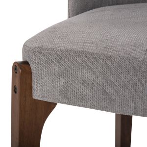 Rammer chair Hm9744.01 made of rubber wood with gray fabric 57x55x86hcm
