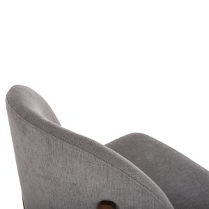 Rammer chair Hm9744.01 made of rubber wood with gray fabric 57x55x86hcm