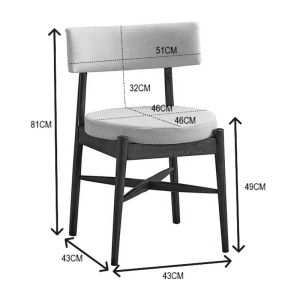 Raudi chair made of rubber wood in natural beige color 45.5x45.5x81cm