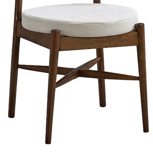 Raudi chair made of rubber wood in walnut-ecru shade 45.5x45.5x81cm