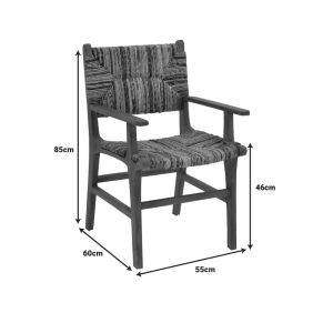 Refane chair natural teak wood-banana rope 55x60x85cm