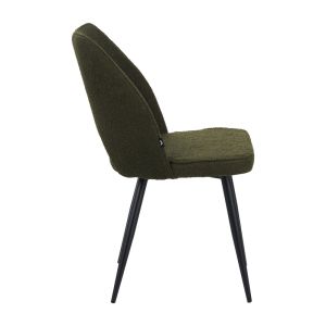 Стол Renish букле в тъмно зелен цвят с черни метални крака 61x47x91.5см