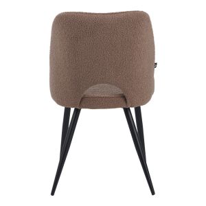 Стол Renish букле в цвят капучино с черни метални Крака61x47x91.5см