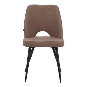 Стол Renish букле в цвят капучино с черни метални Крака61x47x91.5см