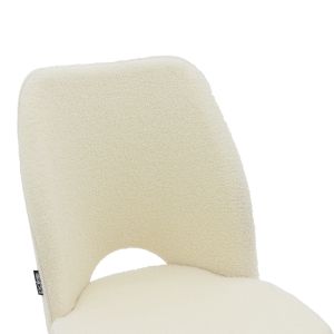 Chair Renish boucle ecru color with black metal legs 61x47x91.5cm