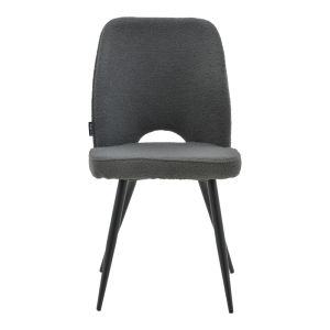Renish gray boucle chair with black metal legs 61x47x91.5cm