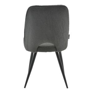Renish gray boucle chair with black metal legs 61x47x91.5cm