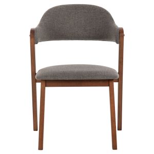 Rider chair Hm9734.01 made of rubber wood with gray fabric 59x59x83hcm