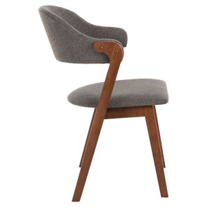 Rider chair Hm9734.01 made of rubber wood with gray fabric 59x59x83hcm