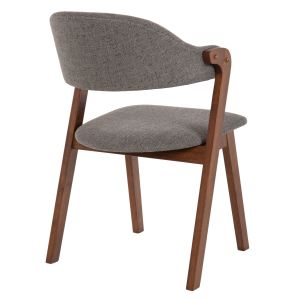 Rider chair Hm9734.01 made of rubber wood with gray fabric 59x59x83hcm