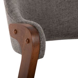 Rider chair Hm9734.01 made of rubber wood with gray fabric 59x59x83hcm