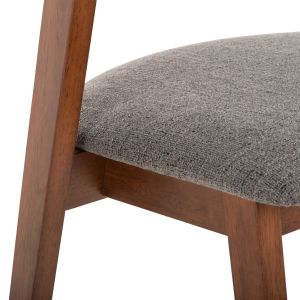Rider chair Hm9734.01 made of rubber wood with gray fabric 59x59x83hcm