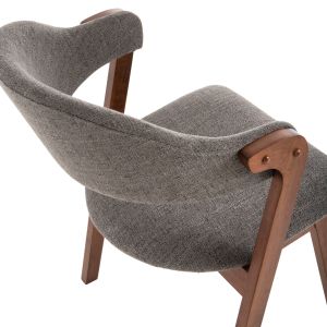 Rider chair Hm9734.01 made of rubber wood with gray fabric 59x59x83hcm