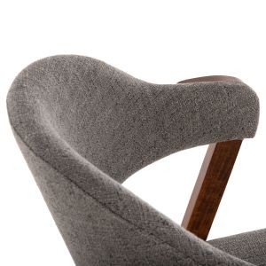Rider chair Hm9734.01 made of rubber wood with gray fabric 59x59x83hcm